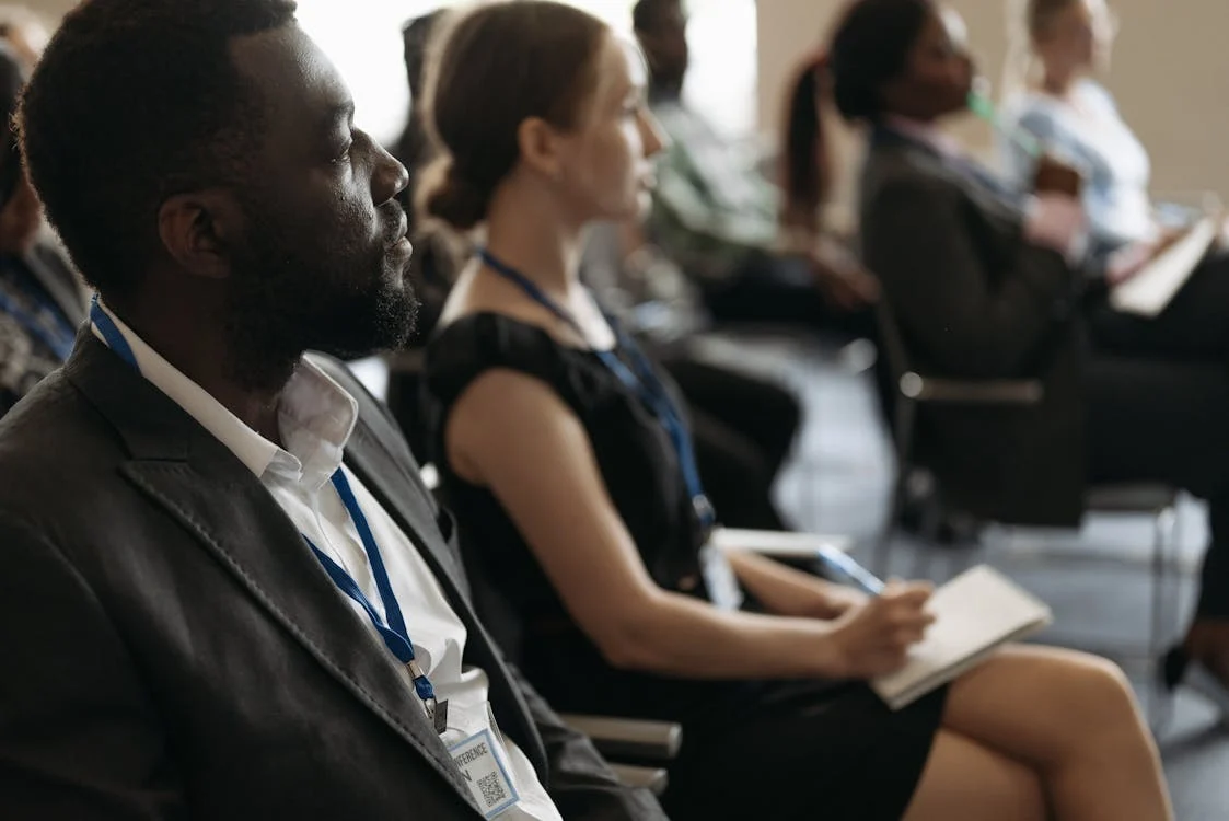 close-up photo of event attendees