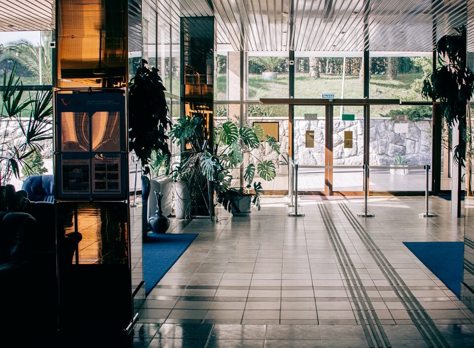 empty hotel lobby