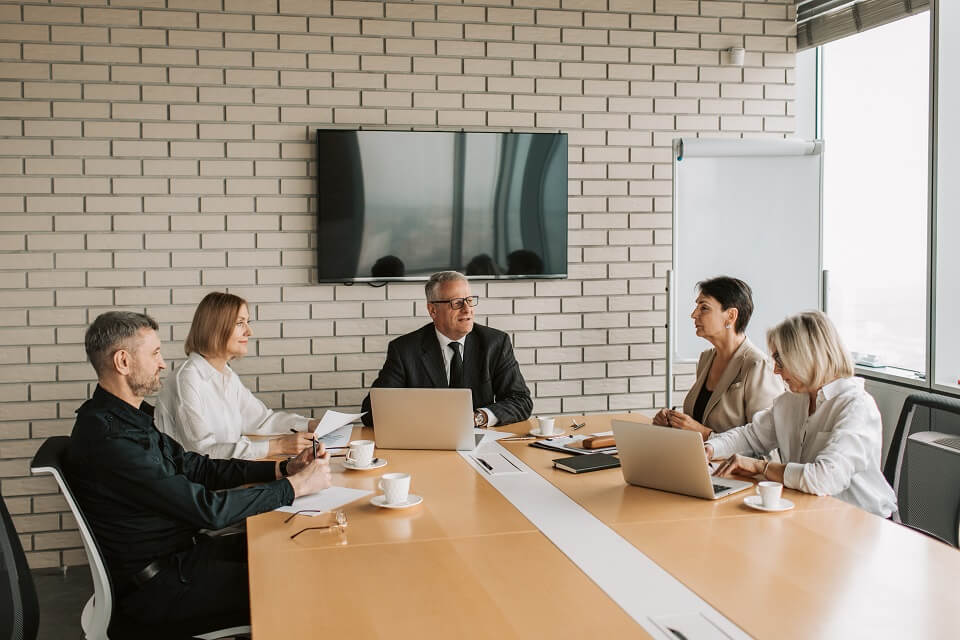 Individuals having a meeting