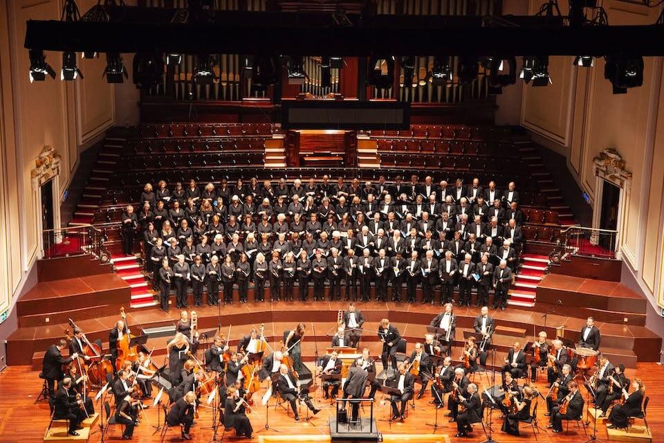 symphony orchestra with choir