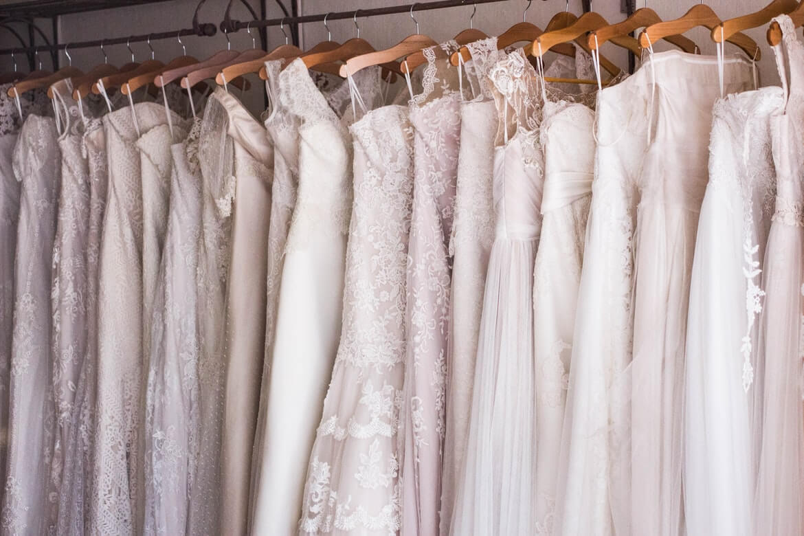 rack of wedding dresses