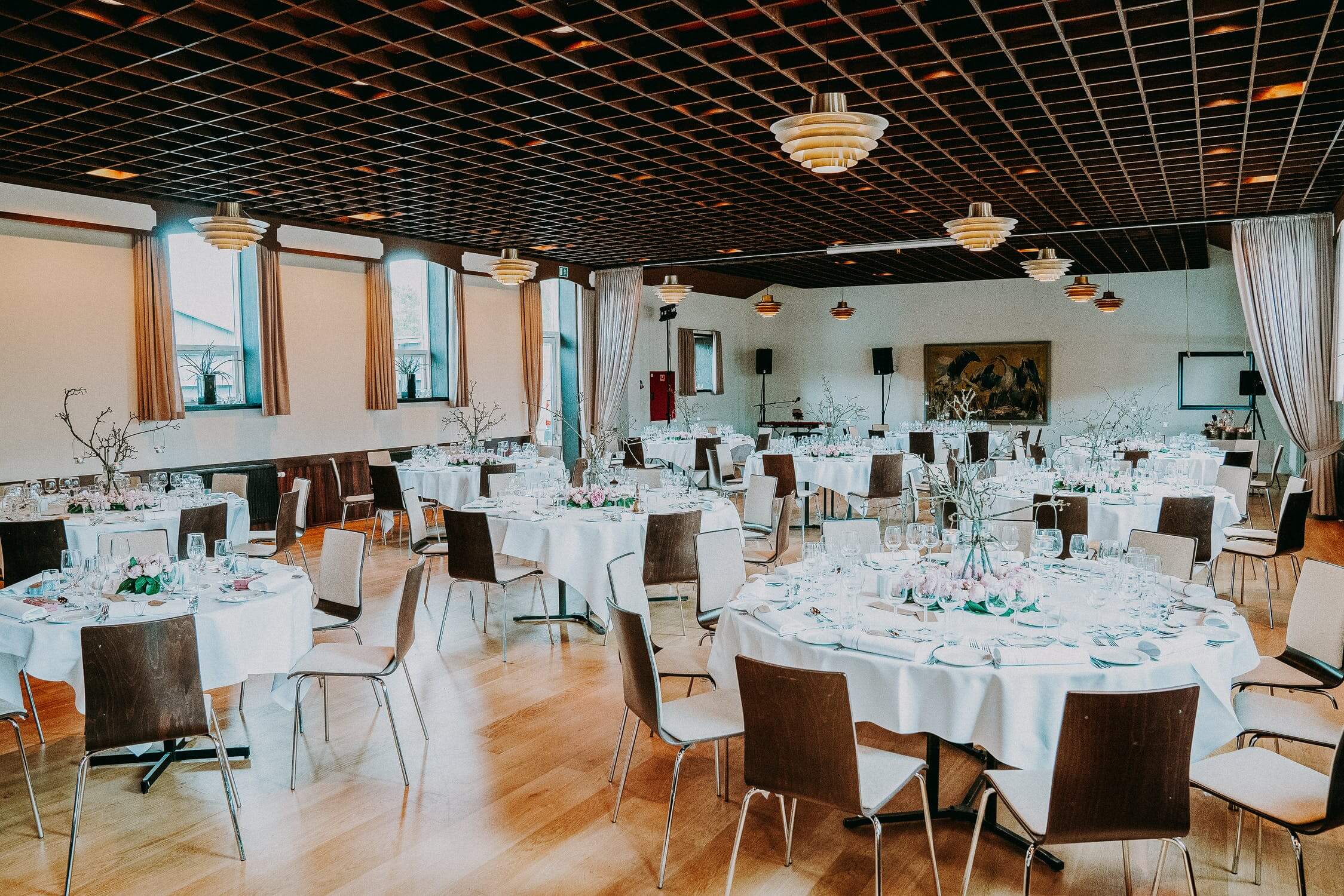 hall with tables and chairs