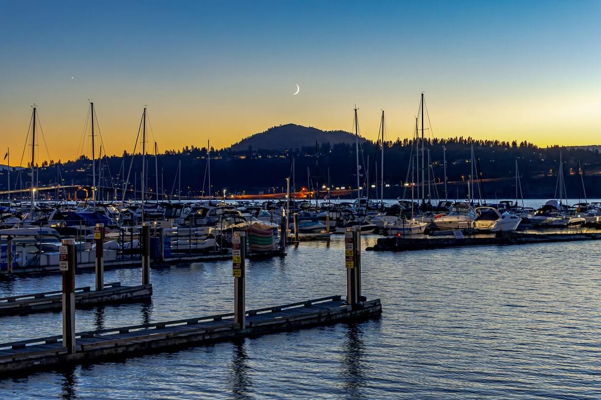 sunset at Kelowna, BC Yacht Club