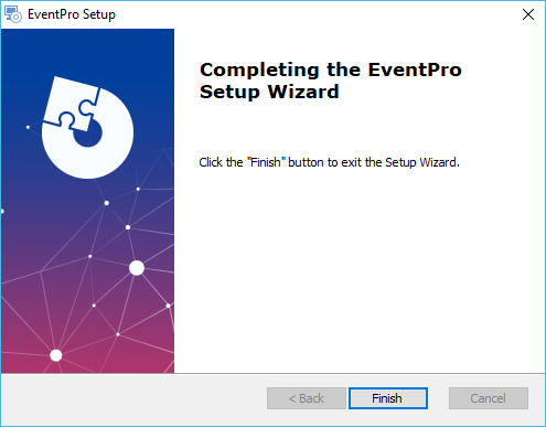 Screenshot of Finish page of EventPro Software Installation Wizard