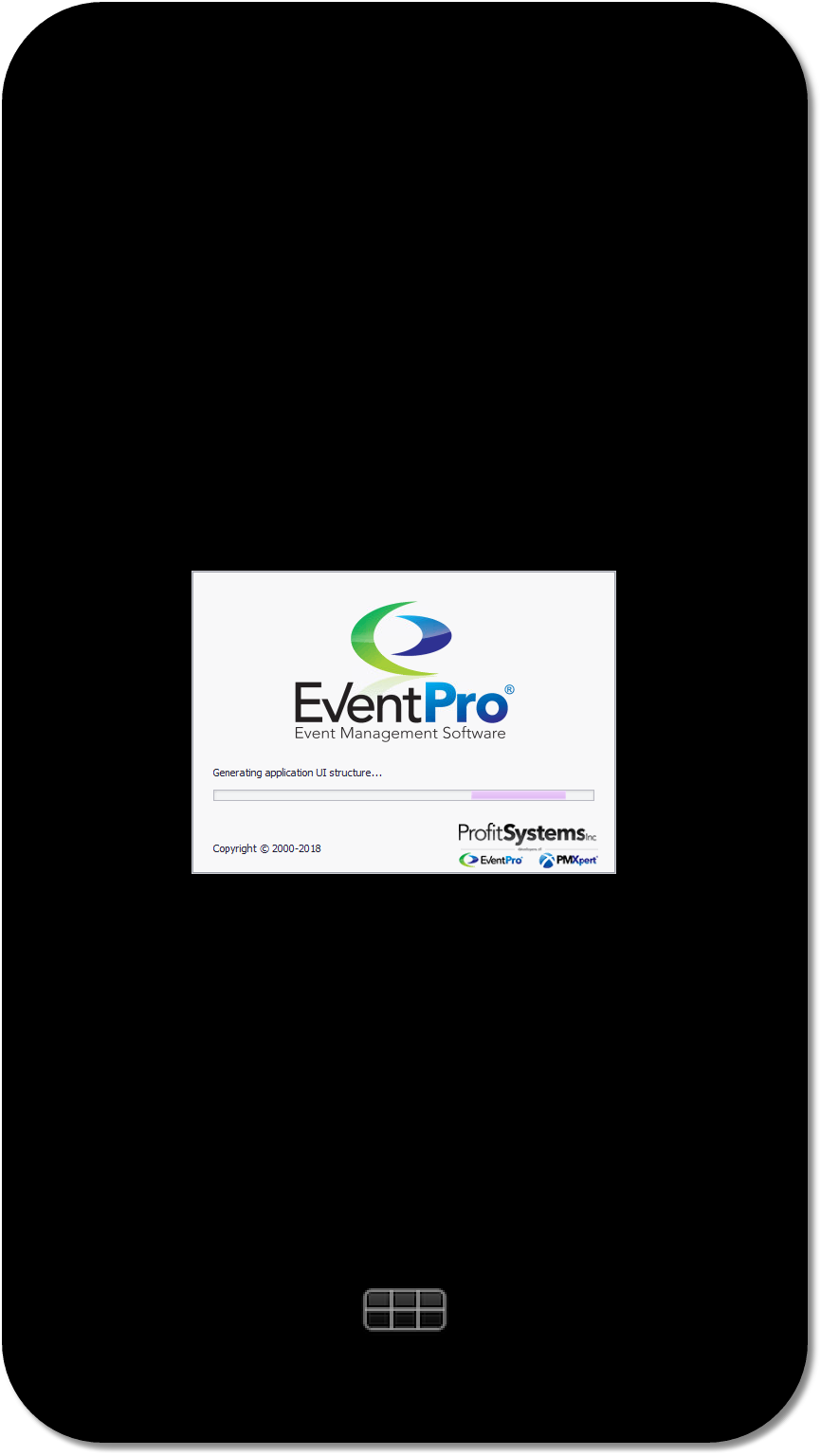 Screenshot of EventPro Cloud starting up in Citrix WorkSpace on mobile phone