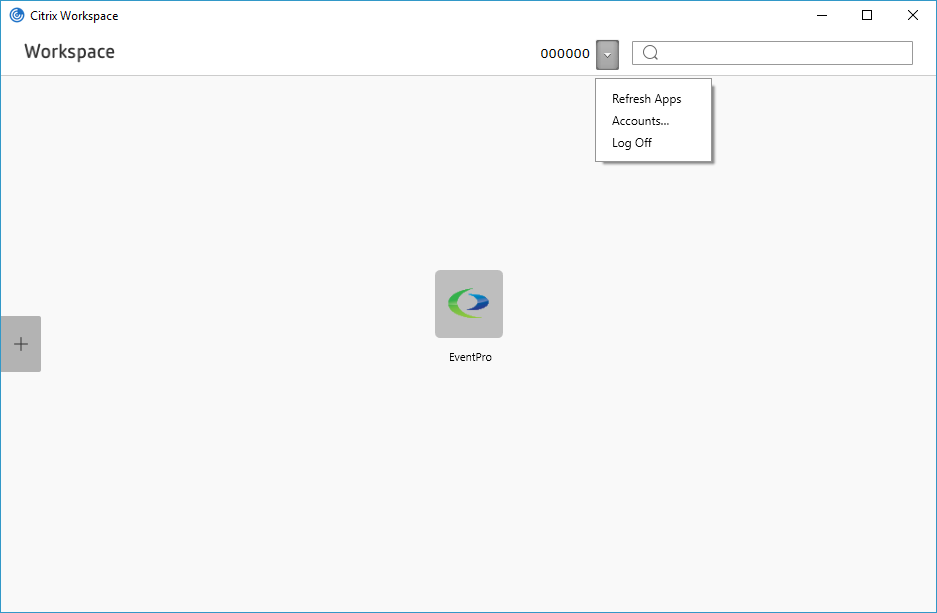 Screenshot of logging out of EventPro account in Citrix Workspace