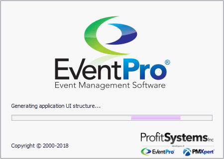 Screenshot of EventPro Cloud splash screen loading