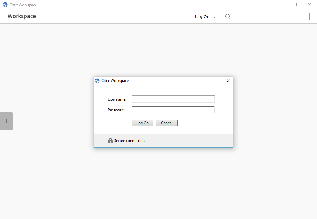 Screenshot of logging into EventPro Cloud through Citrix Workspace