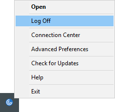Screenshot of logging out of EventPro account in Citrix